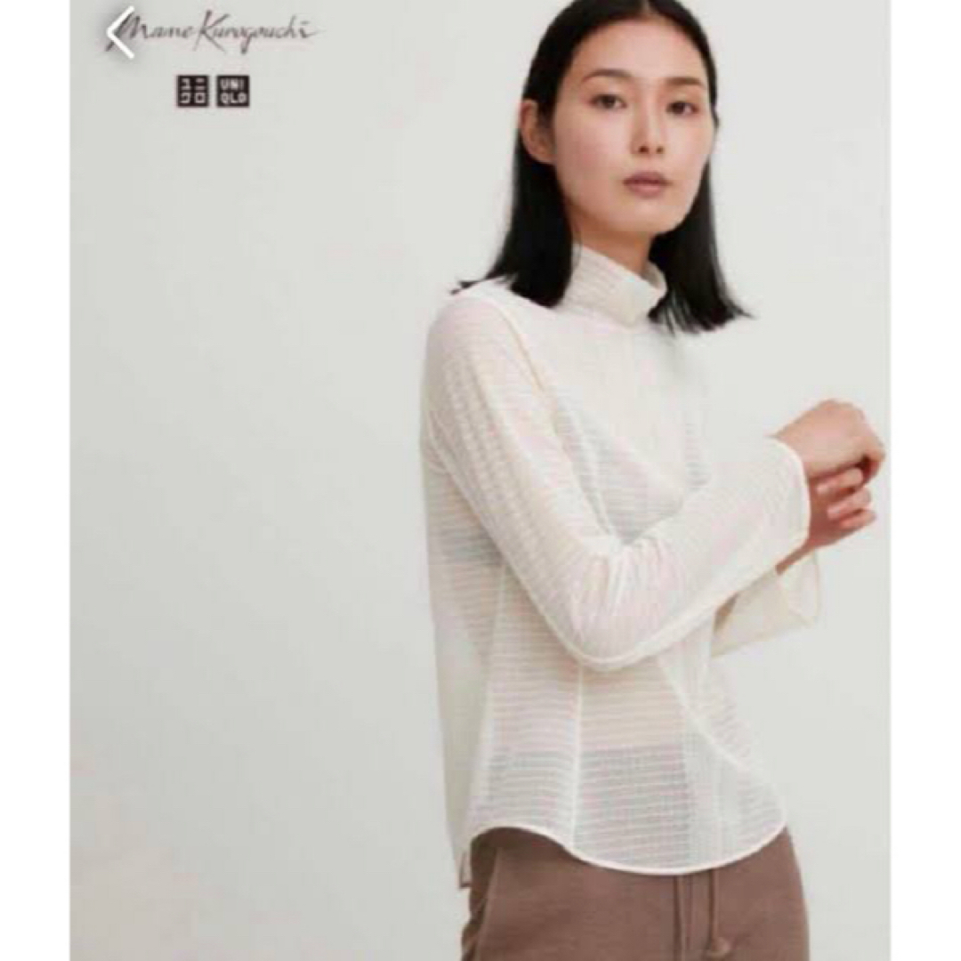 UNIQLO(ユニクロ)のメッシュハイネックT（長袖） レディースのトップス(カットソー(長袖/七分))の商品写真