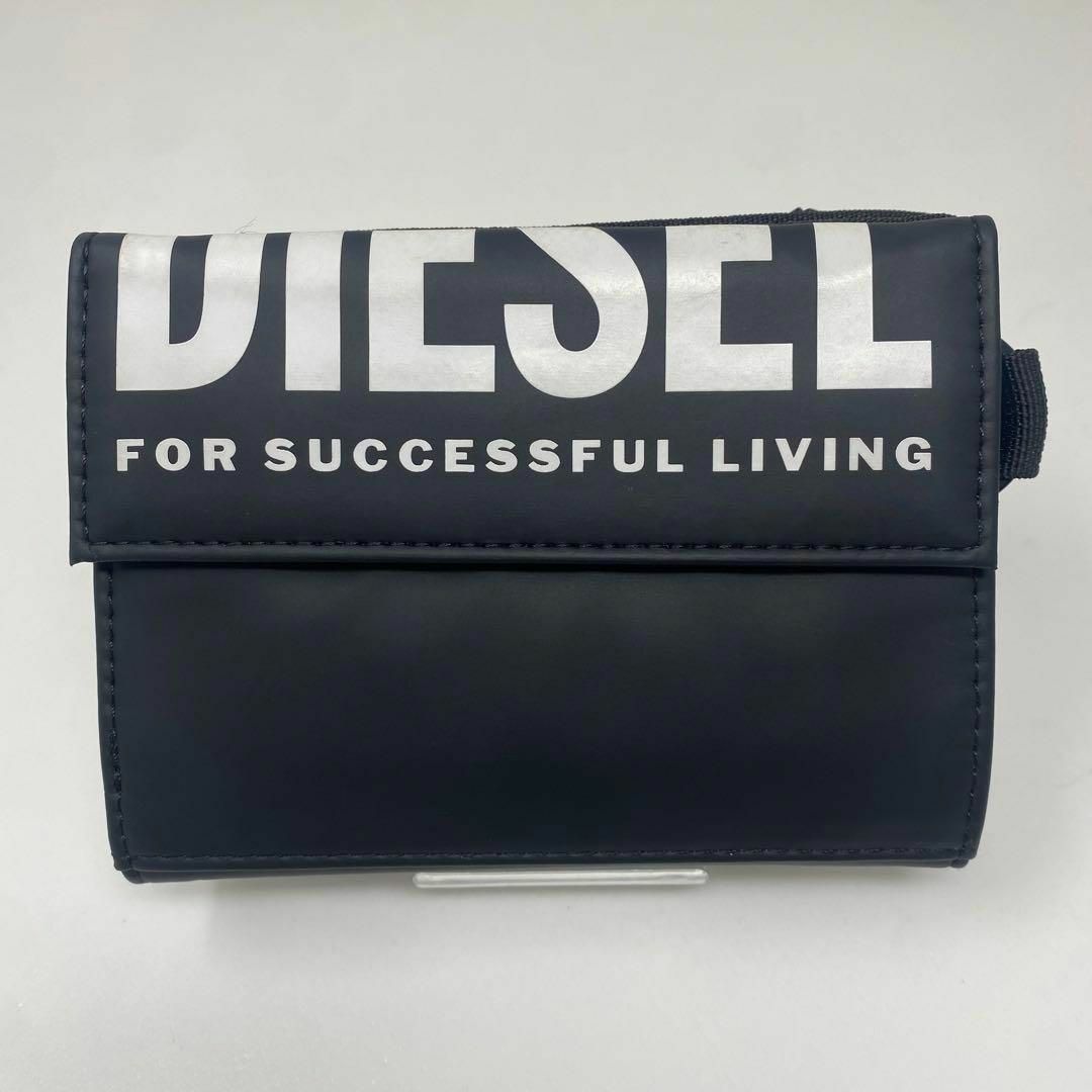 DIESEL(ディーゼル)の未使用 DIESEL ディーゼル 二つ折り財布 ブラック 黒 財布 ロゴ メンズのファッション小物(折り財布)の商品写真