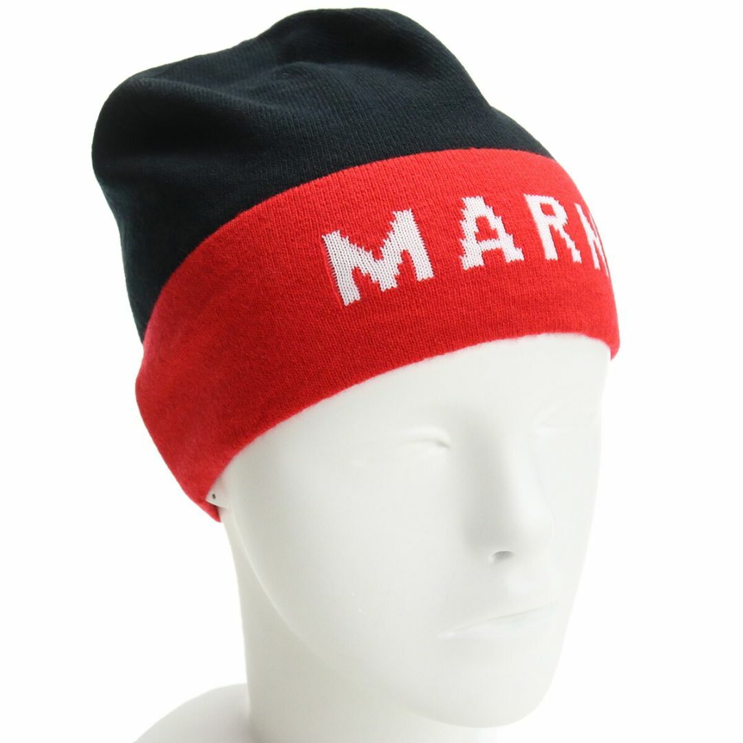 Marni(マルニ)の【新品】マルニ レディース ニット帽 CLMC0025Q1 ブラック レッド系 レディースの帽子(ニット帽/ビーニー)の商品写真