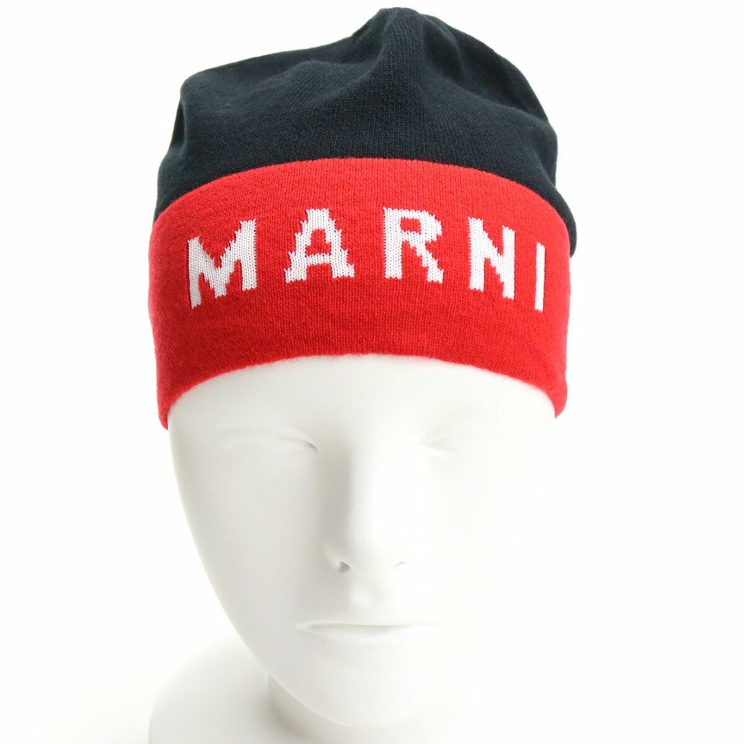 Marni(マルニ)の【新品】マルニ レディース ニット帽 CLMC0025Q1 ブラック レッド系 レディースの帽子(ニット帽/ビーニー)の商品写真