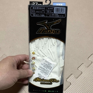 ミズノプロ(Mizuno Pro)の新品　ミズノプロ　バッティング手袋　羊革　左手用　右打者用　2点セット(ウェア)