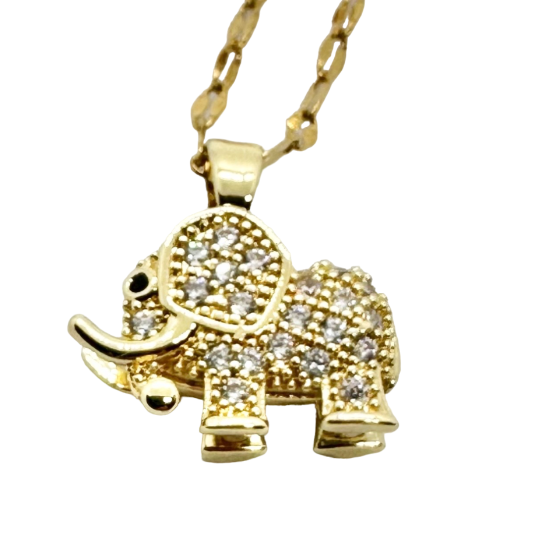 ゾウさん ネックレス レディース ゴールド 象 ぞう ゾウ アニマル 動物 金 レディースのアクセサリー(ネックレス)の商品写真