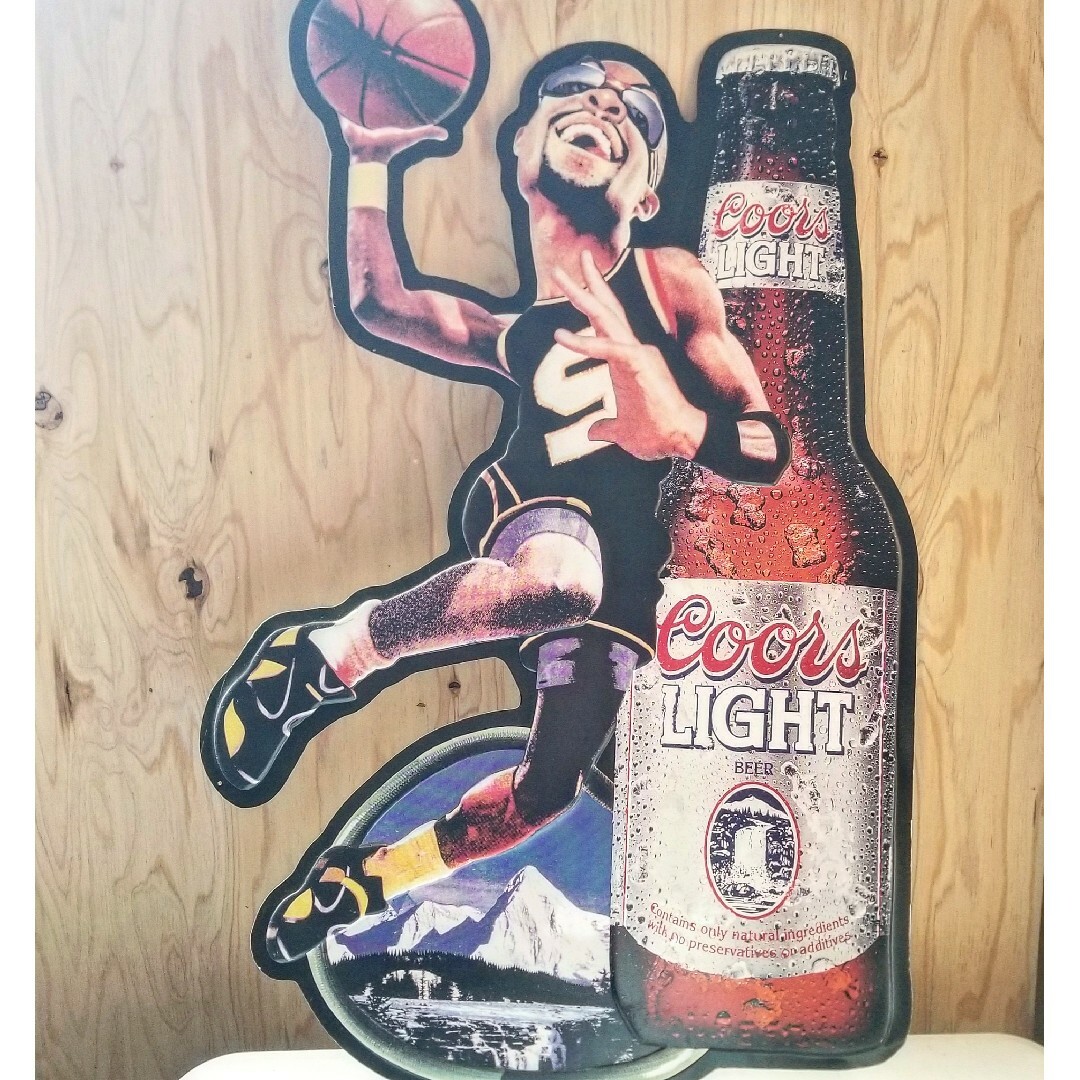 1990sVintage Coors light NBA プロモ広告ブリキ看板 エンタメ/ホビーのコレクション(その他)の商品写真