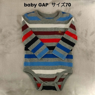 ベビーギャップ(babyGAP)のbaby GAP(ベビーギャップ)　70サイズ　カバーオール　ボーダー(カバーオール)