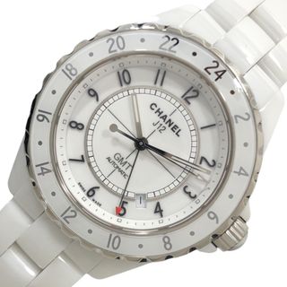 シャネル(CHANEL)の　シャネル CHANEL J12 GMT H2126 ホワイト文字盤 ホワイトセラミック メンズ 腕時計(その他)