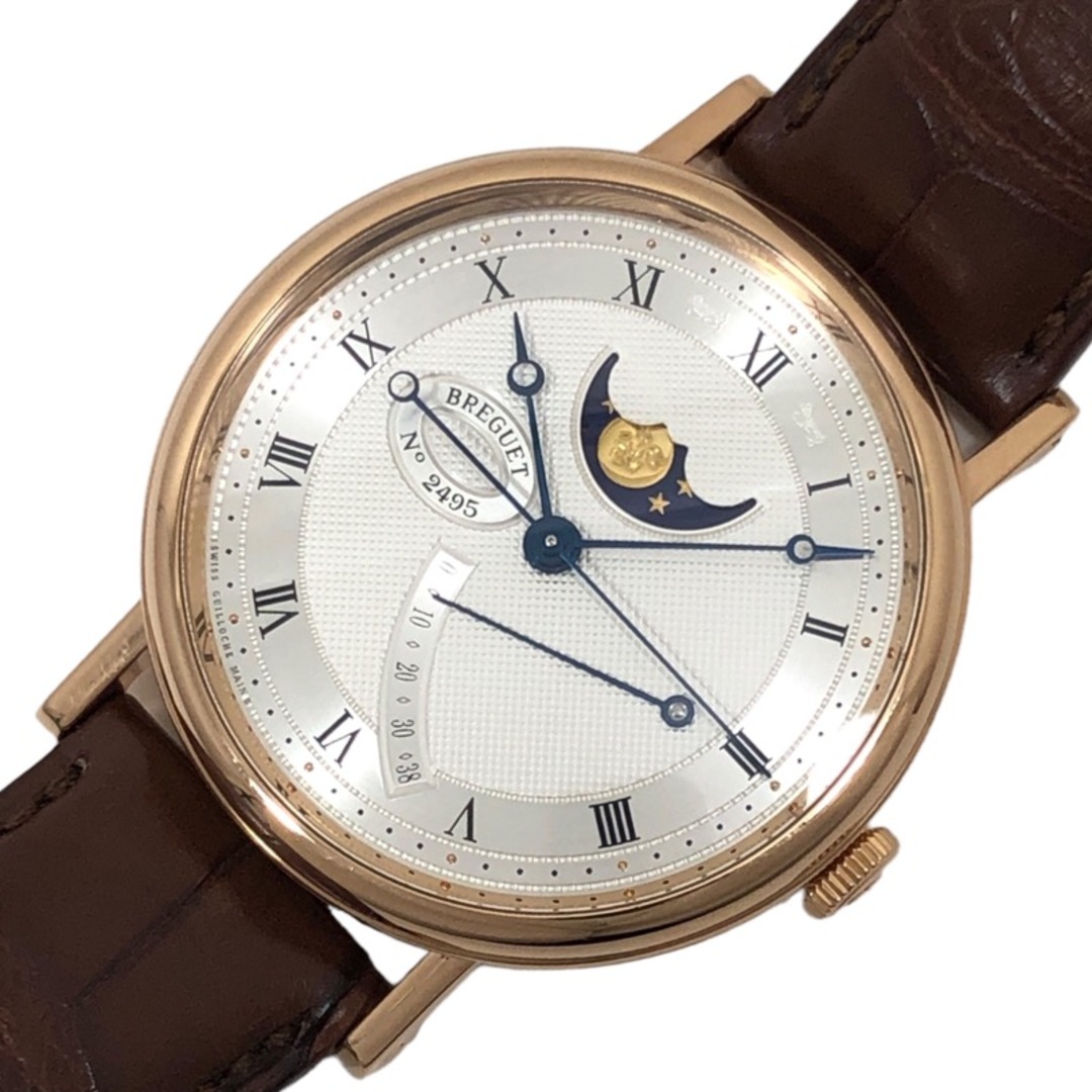 Breguet(ブレゲ)の　ブレゲ Breguet クラシック ムーンフェイズ 7787/BR/12/9V6 シルバー文字盤 K18PG/レザーストラップ メンズ 腕時計 メンズの時計(その他)の商品写真