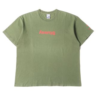 ステューシー(STUSSY)のSTUSSY ステューシー Tシャツ サイズ:XL 00s 逆さブランドロゴ クルーネック 半袖Tシャツ USA製 カーキ トップス カットソー 00年代 アーカイブ【メンズ】【中古】(Tシャツ/カットソー(半袖/袖なし))