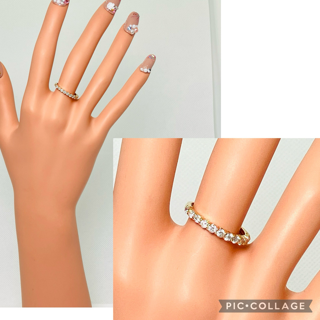 K18 天然ダイヤモンド ハーフエタニティーリング D: 0.50ct レディースのアクセサリー(リング(指輪))の商品写真