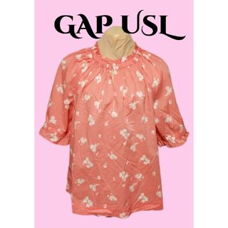 GAP - GAP花柄ブラウスUSL中古美品15号コーラル3L 5分袖