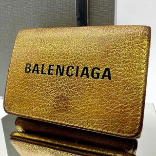 バレンシアガ(Balenciaga)の【鑑定済】バレンシアガ 三つ折り財布 ゴールド レザー エブリデイ ユニセックス(財布)