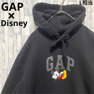 ギャップ(GAP)のギャップ ディズニー ミッキーコラボ パーカー スウェット ブラックXS 裏起毛(パーカー)