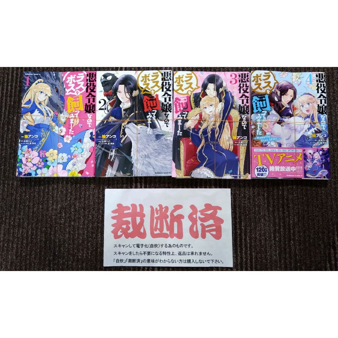 角川書店(カドカワショテン)の裁断済み‼️「悪役令嬢なのでラスボスを飼ってみました」1〜3巻 エンタメ/ホビーの漫画(青年漫画)の商品写真