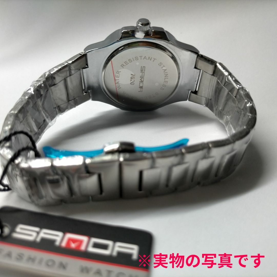 メンズ腕時計 シルバー×ブラック ステンレス 日付 SDT メンズの時計(腕時計(アナログ))の商品写真