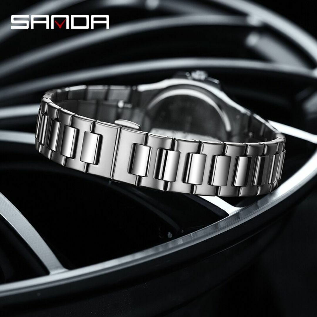 メンズ腕時計 シルバー×ブラック ステンレス 日付 SDT メンズの時計(腕時計(アナログ))の商品写真