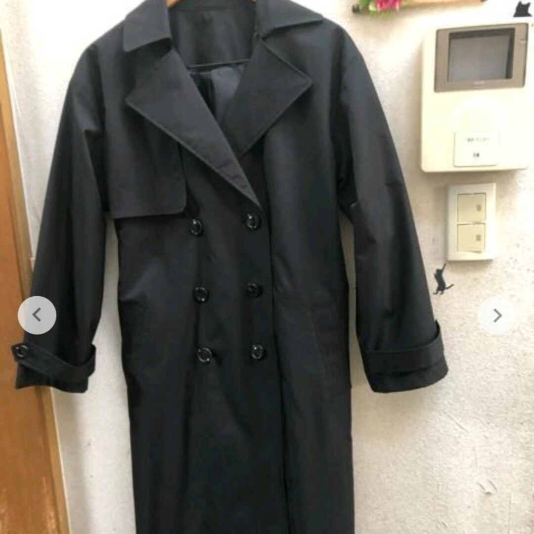 しまむら(シマムラ)のLL新品しまむら黒トレンチコート レディースのジャケット/アウター(トレンチコート)の商品写真