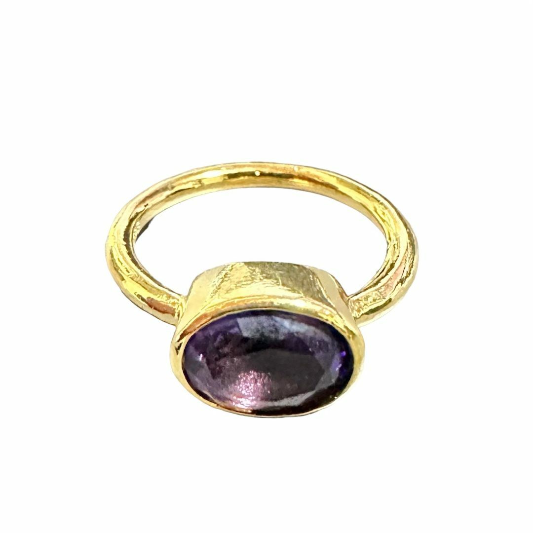 インドジュエリー パープル リング 10号 レディース レトロ シンプル 紫 レディースのアクセサリー(リング(指輪))の商品写真