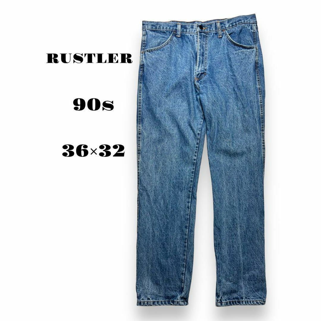 Wrangler(ラングラー)の90s 36×32 古着　ラスラー　RUSTLER ジーンズ　デニム　ジーパン メンズのパンツ(デニム/ジーンズ)の商品写真