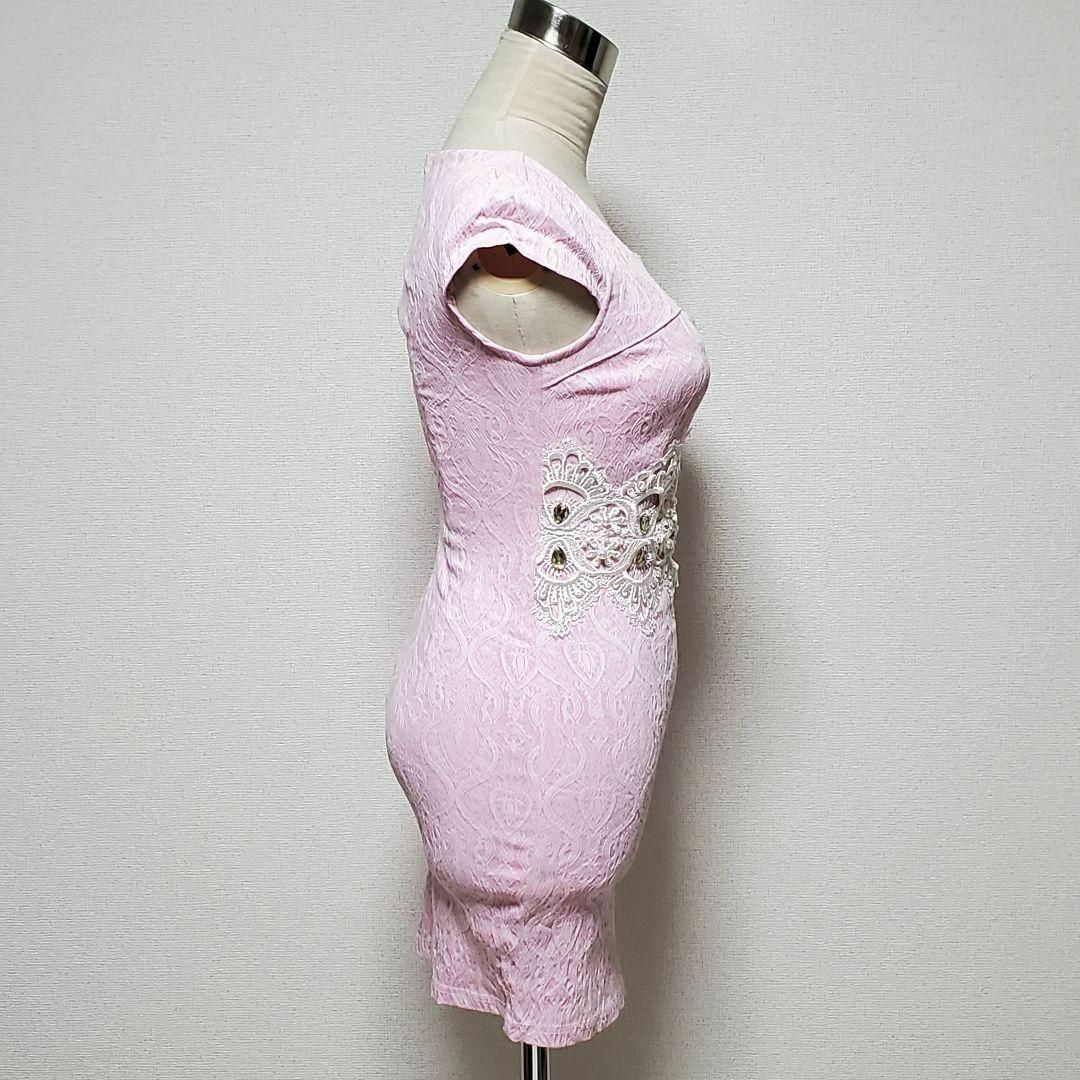 dazzy store(デイジーストア)のデイジーストア　ピンク　ウエストビジュー　ワンピース　ドレス　サイズS レディースのフォーマル/ドレス(ナイトドレス)の商品写真