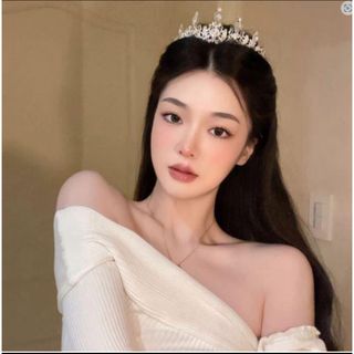 ティアラ クラウン 髪飾り ヘアアクセサリー 花柄 パール  誕生日会 卒業式(カチューシャ)