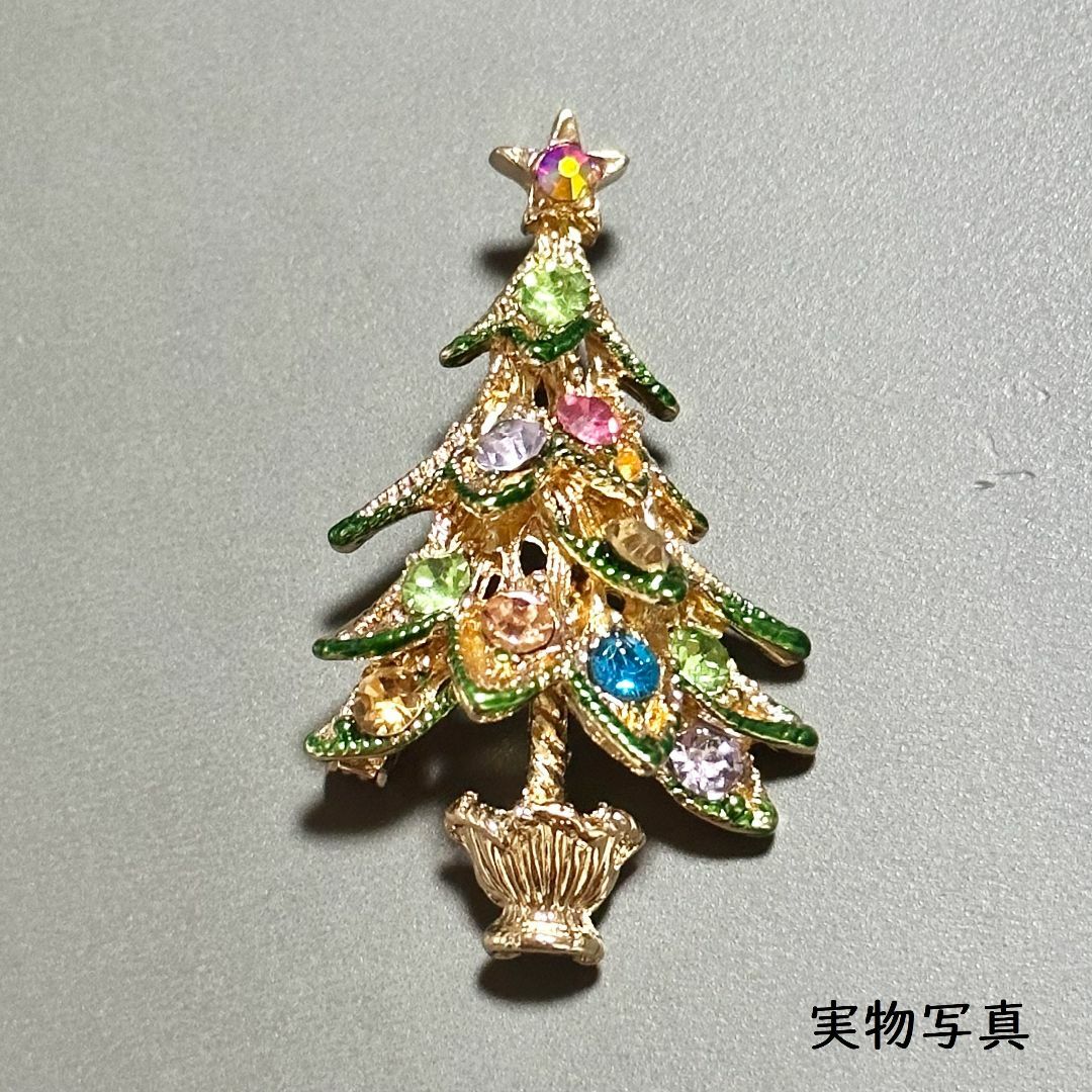 クリスマスツリー レディース ブローチ エナメル ツリー クリスマス プレゼント レディースのアクセサリー(ブローチ/コサージュ)の商品写真