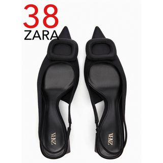 ザラ(ZARA)のZARA ビジューディテール　スリングバック　シューズ　ヒール　新品(ハイヒール/パンプス)