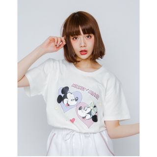 メリージェニー(merry jenny)の(美品)merry jenny ミッキーミニーTシャツ(Tシャツ(半袖/袖なし))