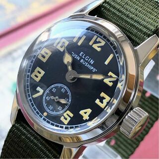 エルジン(ELGIN)の#2988【人気のミリタリー】メンズ 腕時計 エルジン WW2 手巻 動作品(腕時計(アナログ))