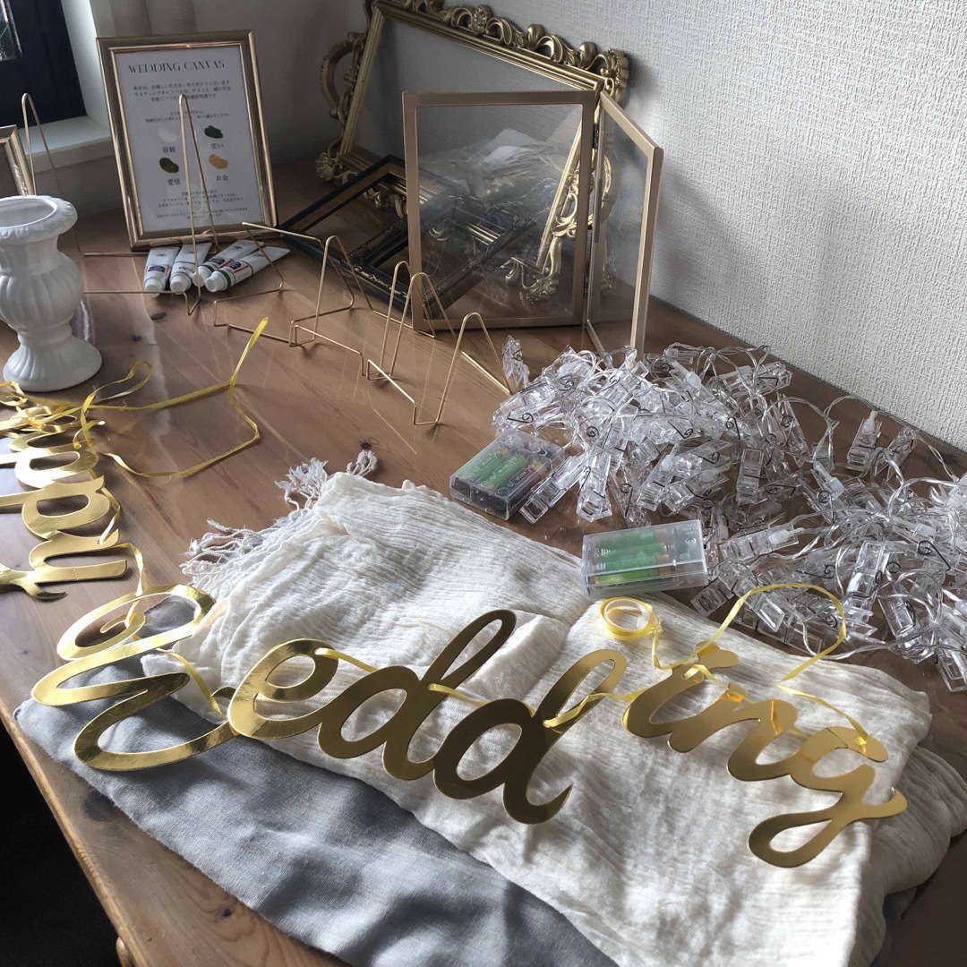 ZARA HOME(ザラホーム)のウェルカムスペースグッツ　結婚式　ウェディングセレモニーグッツ　ゴールド　 ハンドメイドのウェディング(ウェルカムボード)の商品写真