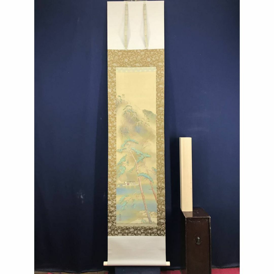 真作鳥海二楽子夏山雨後山水図掛軸☆宝船☆AD391 悔しい 売買 真作鳥海二楽子夏山雨後山水図掛軸☆宝船☆AD391 悔しい 売買
