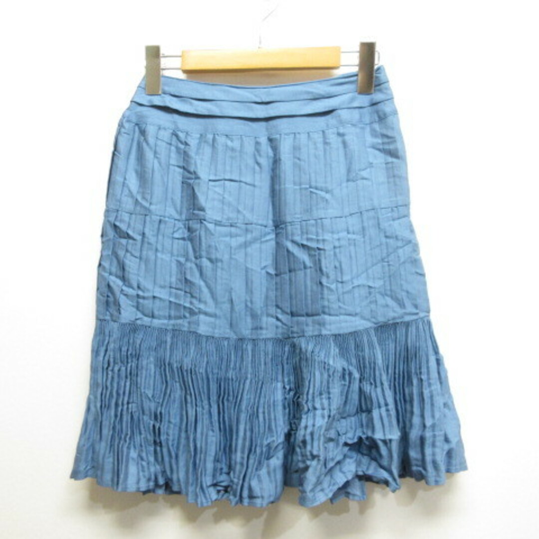 VIAGGIO BLU(ビアッジョブルー)のビアッジョブルー Viaggio Blu 切替え プリーツ スカート 0 ブルー レディースのスカート(ひざ丈スカート)の商品写真
