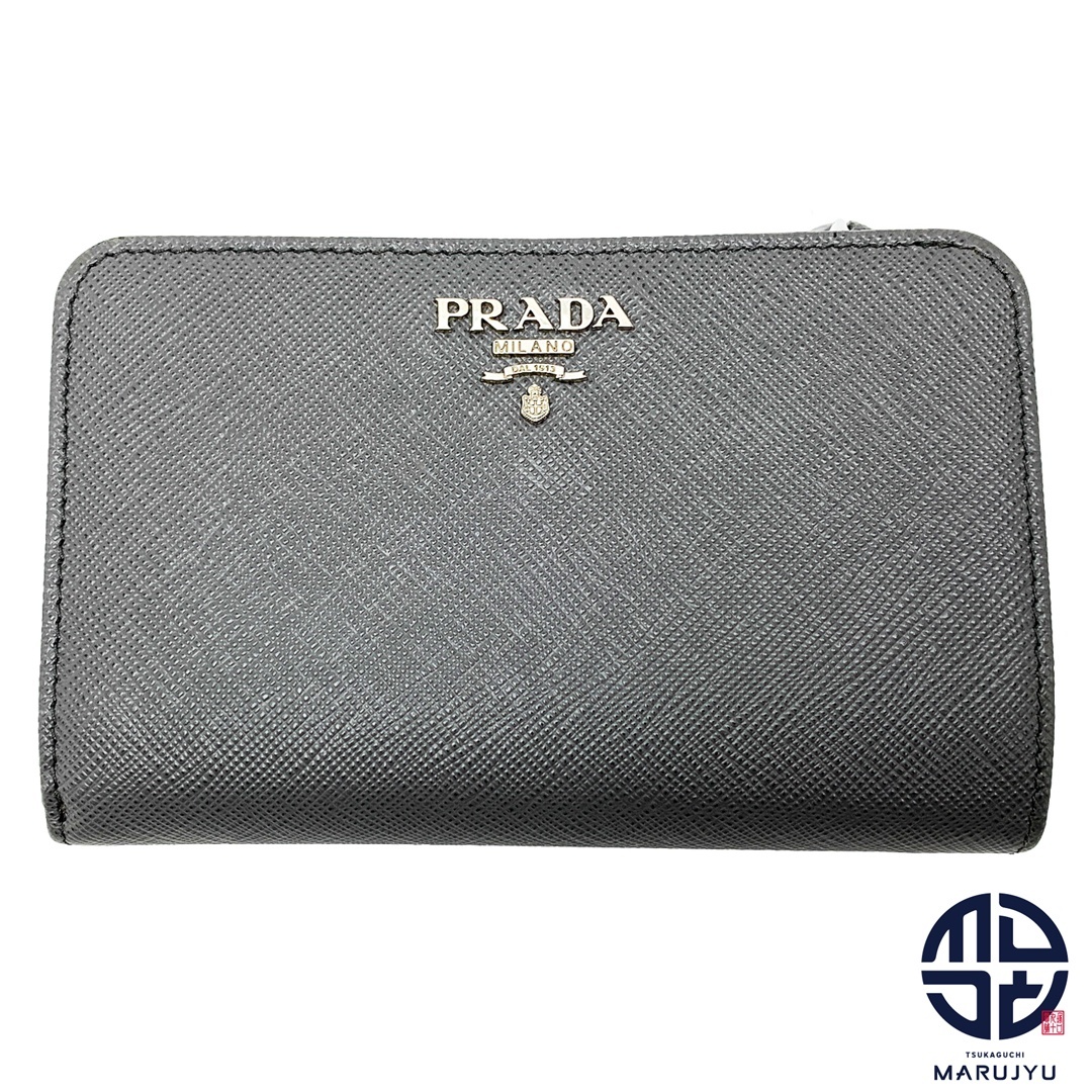 PRADA(プラダ)のPRADA プラダ サフィアーノ グレー ピンク バイカラー 二つ折りサイフ 1ML225 サイフ 財布 ブランド レディースのファッション小物(財布)の商品写真