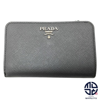 プラダ(PRADA)のPRADA プラダ サフィアーノ グレー ピンク バイカラー 二つ折りサイフ 1ML225 サイフ 財布 ブランド(財布)