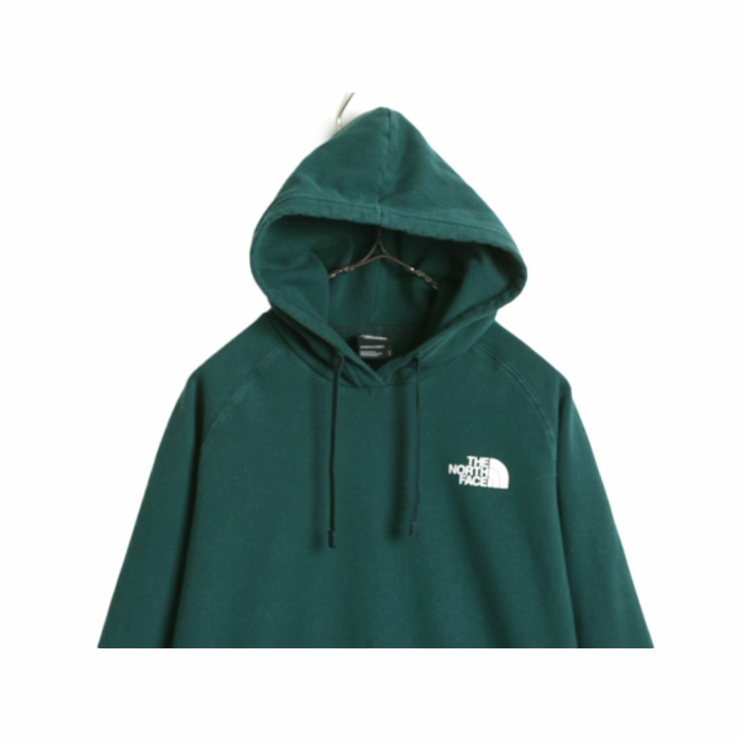 THE NORTH FACE(ザノースフェイス)のUS企画 ノースフェイス 両面 プリント スウェット フード パーカー レディース М 古着 The North Face プルオーバー 裏起毛 トレーナー 緑 レディースのトップス(パーカー)の商品写真