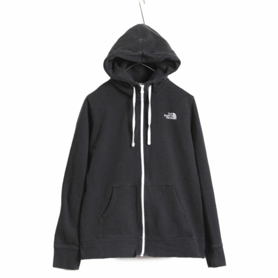 THE NORTH FACE(ザノースフェイス)のノースフェイス フルジップ スウェット フード パーカー レディース L 古着 The North Face アウトドア トレーナー 裏起毛 ワンポイント 黒 レディースのトップス(パーカー)の商品写真