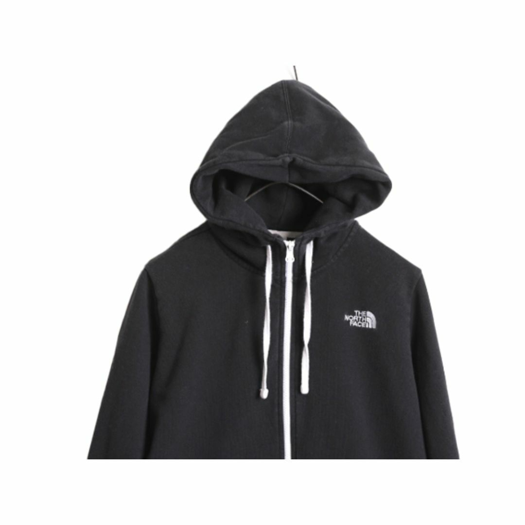 THE NORTH FACE(ザノースフェイス)のノースフェイス フルジップ スウェット フード パーカー レディース L 古着 The North Face アウトドア トレーナー 裏起毛 ワンポイント 黒 レディースのトップス(パーカー)の商品写真