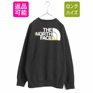 ザノースフェイス(THE NORTH FACE)のUS企画 ノースフェイス 両面 プリント スウェット メンズ XL The North Face 裏起毛 トレーナー 大きいサイズ クルーネック アウトドア 黒(スウェット)