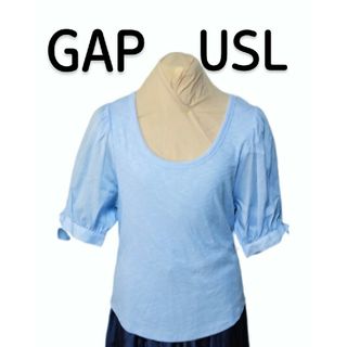 ギャップ(GAP)のGAP異素材トップスUSL新品タグ付ライトブルー15号LL大きいサイズ(カットソー(半袖/袖なし))