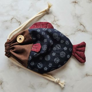 お魚巾着 巾着袋 さかな ハンドメイド No.228(ポーチ)