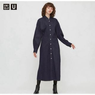 ユニクロ(UNIQLO)のユニクロ デニムロングシャツワンピース なぐもふうか(ロングワンピース/マキシワンピース)