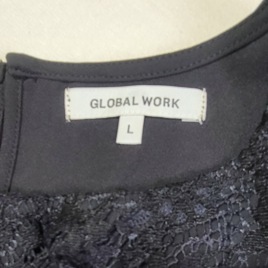 GLOBAL WORK(グローバルワーク)のGLOBAL WORK グローバルワーク ブラウス カットソー レース ブラック レディースのトップス(シャツ/ブラウス(長袖/七分))の商品写真