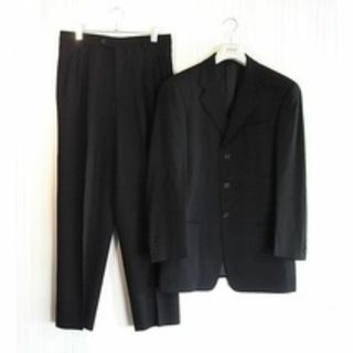 ARMANI COLLEZIONI - size48 アルマーニコレツォーニ ３釦スーツ ブラックシャドーストライプ