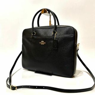 コーチ(COACH)の【美品】　COACH 2way ビジネスバッグ　レザー　シボ革　ブリーフケース(ビジネスバッグ)