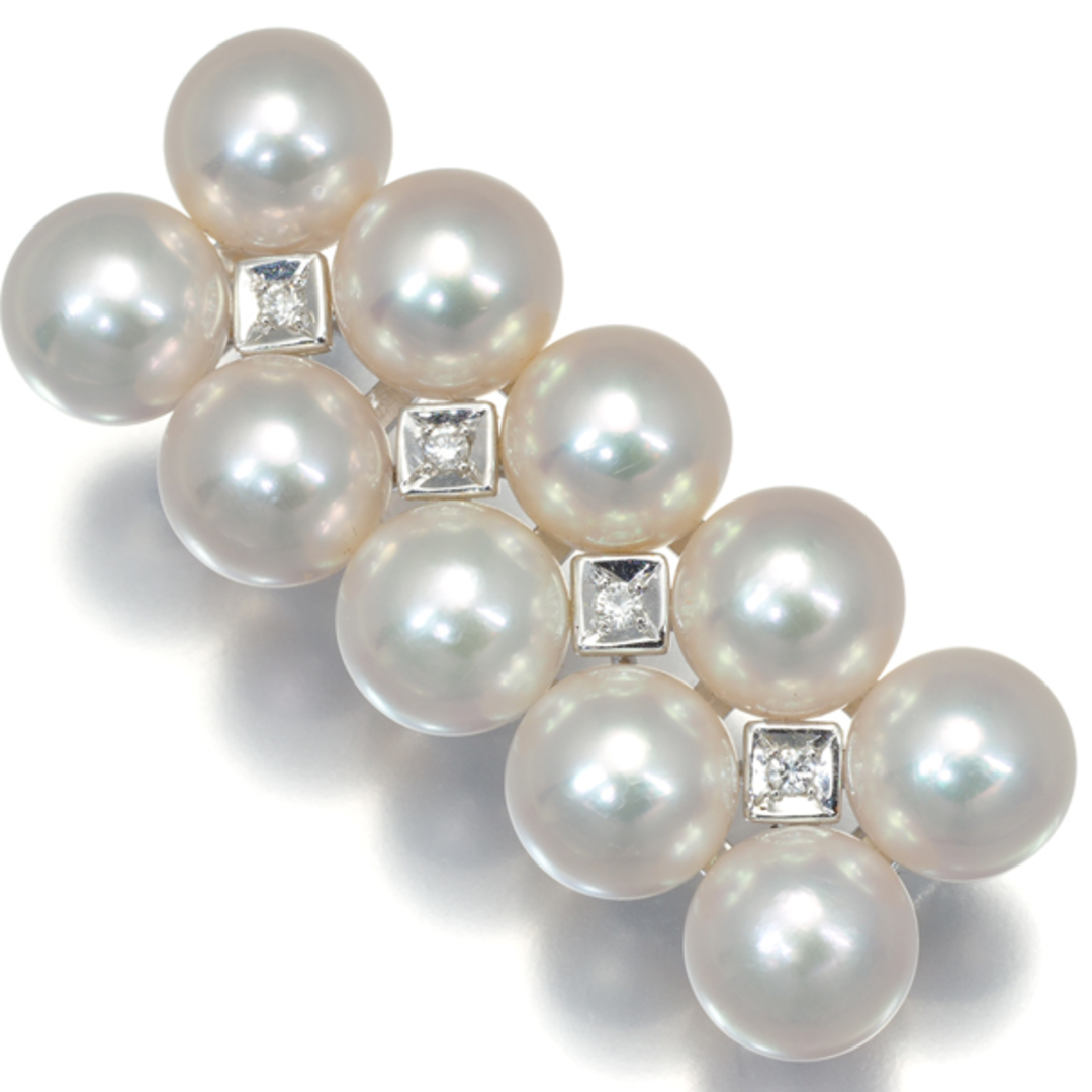 MIKIMOTO - ミキモト 帯留め パール アコヤ真珠 7.3mm ダイヤ MIKIMOTO - ミキモト 帯留め パール アコヤ真珠 7.3mm ダイヤ