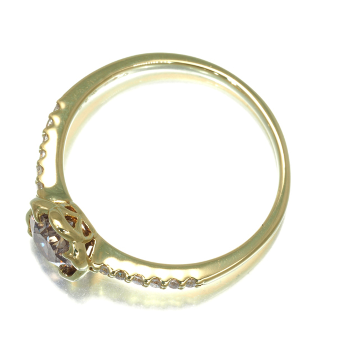 ブラウン&クリア ダイヤ 0.49ct　リング K18YG  レディースのアクセサリー(リング(指輪))の商品写真