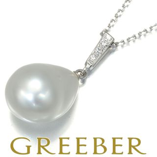 ミキモト(MIKIMOTO)のミキモト ネックレス バロックパール 白蝶真珠 10.5mm ダイヤ  Pt900 (ネックレス)