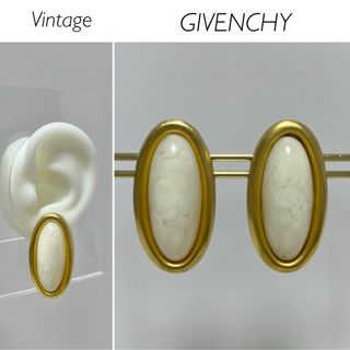 ジバンシィ(GIVENCHY)の【Vintage】GIVENCHY ホワイトストーンイヤリング(イヤリング)