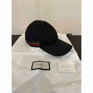 グッチ(Gucci)のGUCCI  グッチ GGキャンバス ベースボールキャップ ブラック L 59(キャップ)