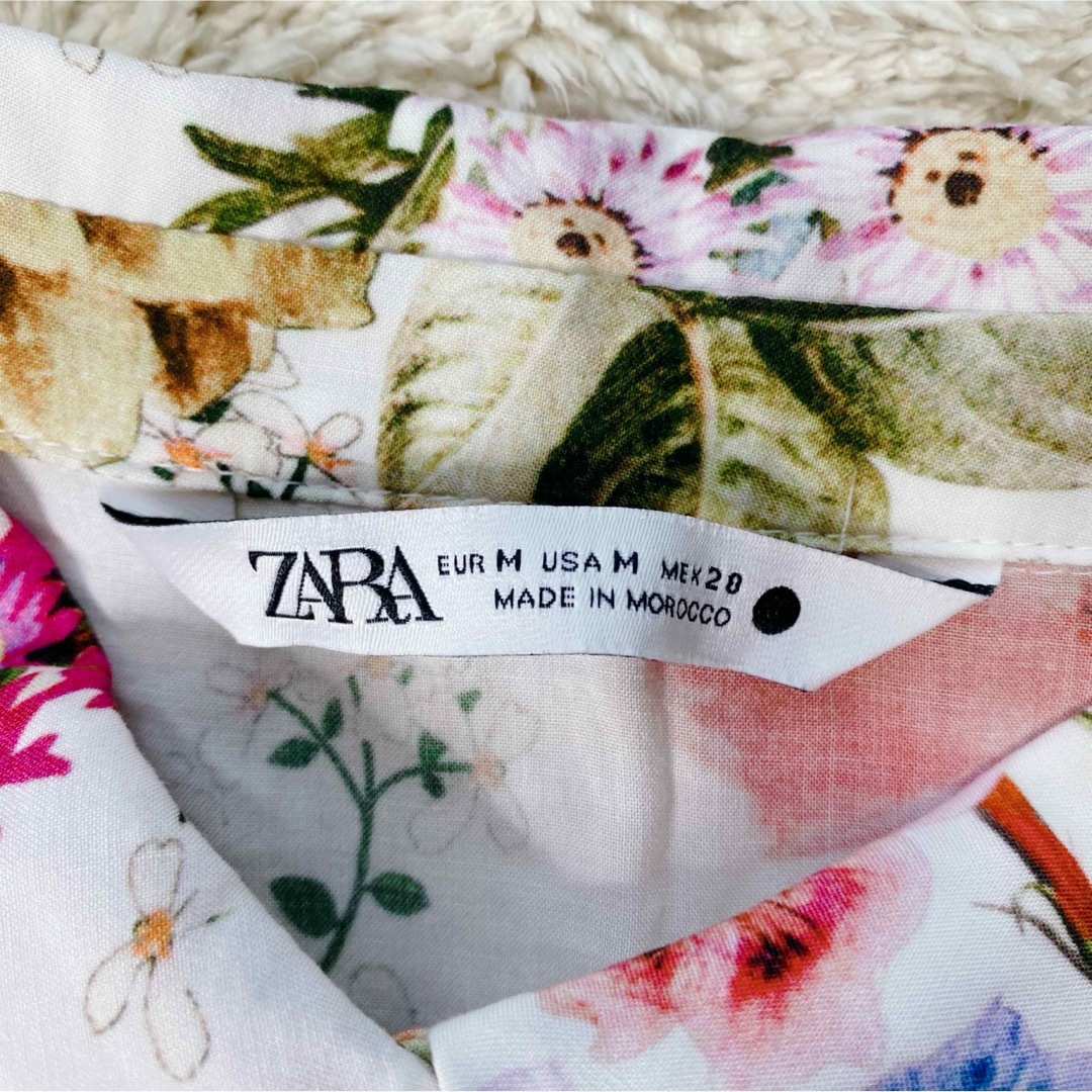 ZARA(ザラ)のザラ 花柄 フラワープリント ロングワンピース フレア マルチカラー M レディースのワンピース(ロングワンピース/マキシワンピース)の商品写真