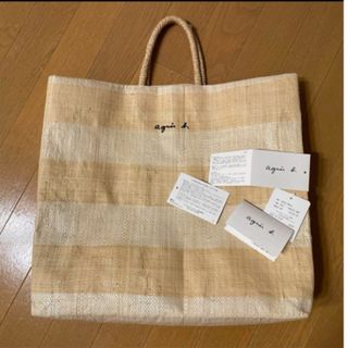 アニエスベー(agnes b.)の【美品】アニエスベーラフィアトートバッグ(かごバッグ/ストローバッグ)