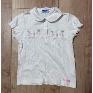 ポンポネット(pom ponette)の未使用 ポンポネット☆襟付きTシャツ 半袖 さくらんぼ(Tシャツ/カットソー)